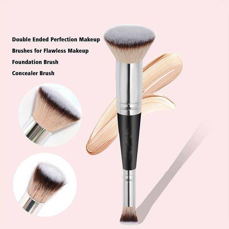 Double Ended Foundation Brush for Flawless Makeup Application | Perfect for Liquid, Cream, & Powder | Ideal for Concealer and Blending