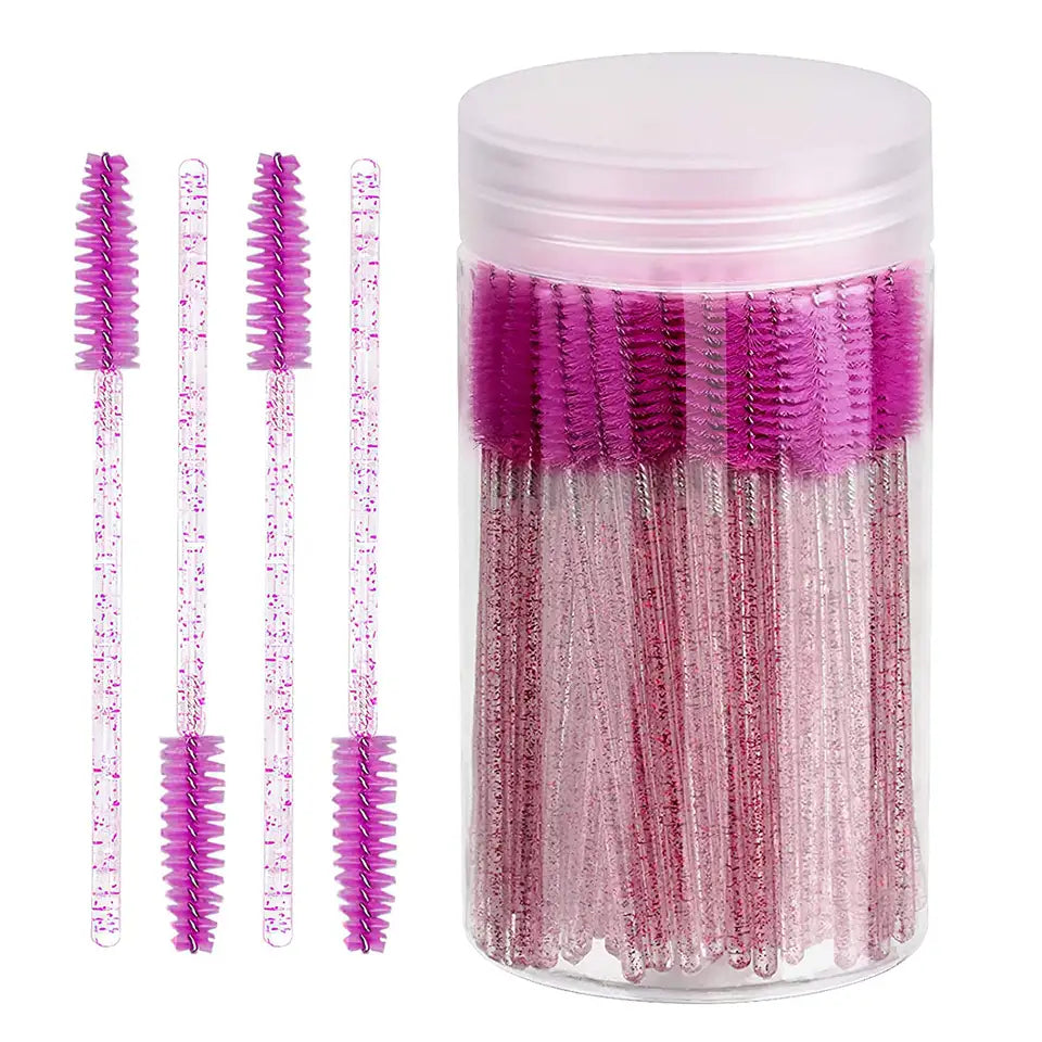 100 pcs Multicolor Crystal Handle Disposable Eyelash Brush Mascara Wands Applicator Eyelash Extensions Makeup Tools | Eye Care