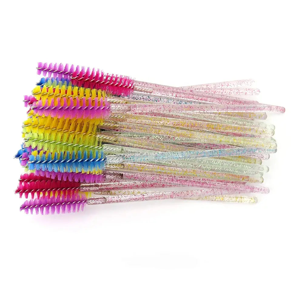 100 pcs Multicolor Crystal Handle Disposable Eyelash Brush Mascara Wands Applicator Eyelash Extensions Makeup Tools | Eye Care