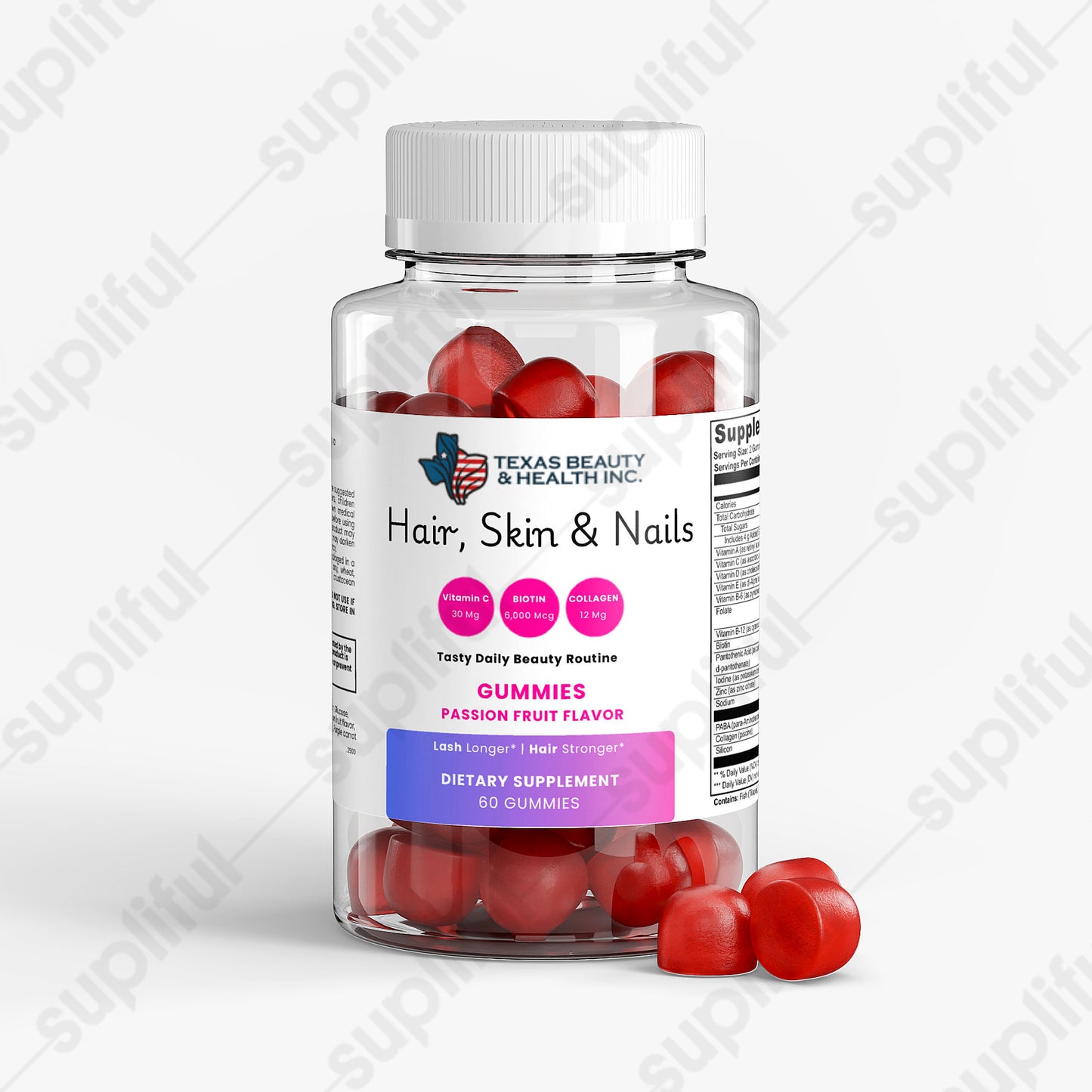 Hair, Skin & Nails Gummies with Collagen & Biotin – Beauty Support for Women