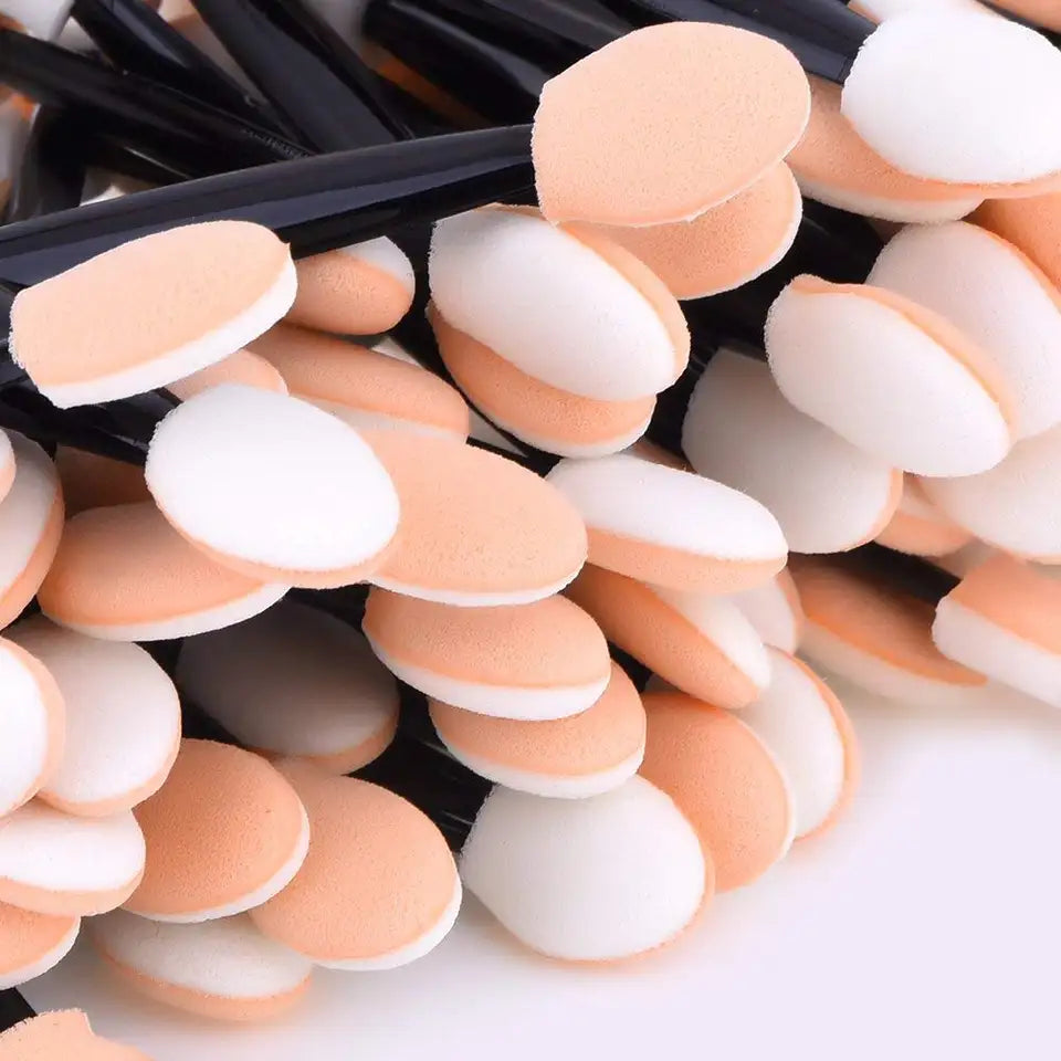 200 Pack Disposable Eyeshadow Brush Sponge Tipped Oval Makeup Tool Dual Sides Eyeshadow Brush Cosmetic Applicator | Eye Care