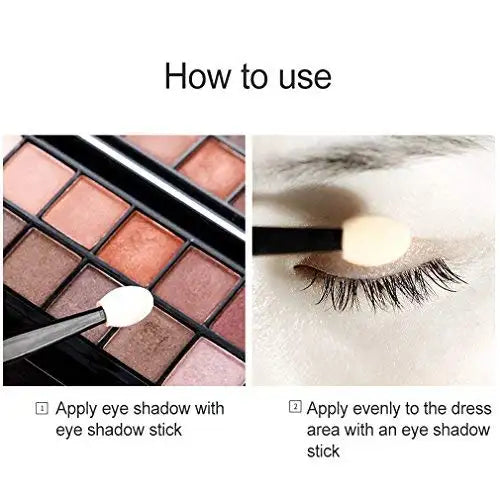 200 Pack Disposable Eyeshadow Brush Sponge Tipped Oval Makeup Tool Dual Sides Eyeshadow Brush Cosmetic Applicator | Eye Care