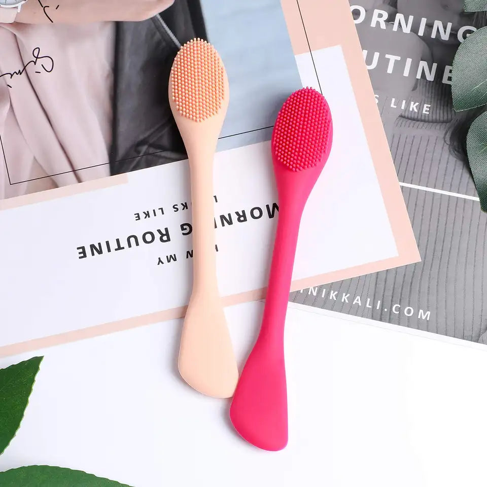 2 PCS Silicone Facial Mud Mask Applicator Brush Clean Tools face mask brush
