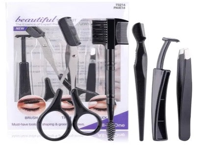 Eyebrow shaver | 5 in 1 Eyebrow Tweezers Scissors Razors Set Eyebrow Trimmer Shaver Shaper Spoolie Brows Brushes Eyebrow Grooming Kit