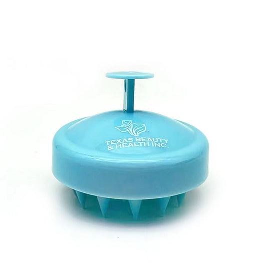 Texas Beauty & Health Scalp Massager Shampoo Brush, Massaging Scrubber with Soft Silicone Bristles for Hair Growth Support & Dandruff Removal Green