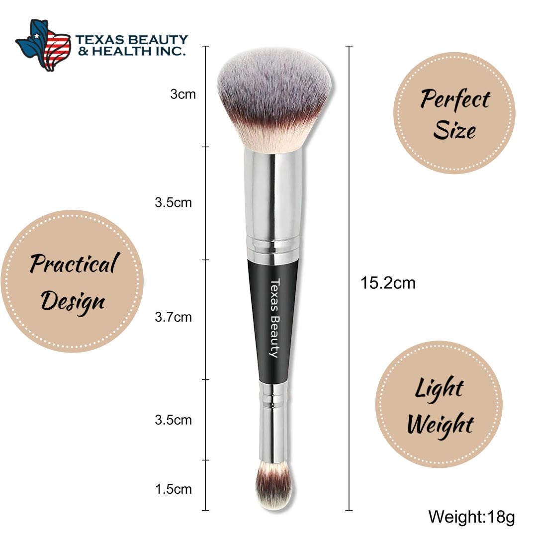Double Ended Foundation Brush for Flawless Makeup Application | Perfect for Liquid, Cream, & Powder | Ideal for Concealer and Blending