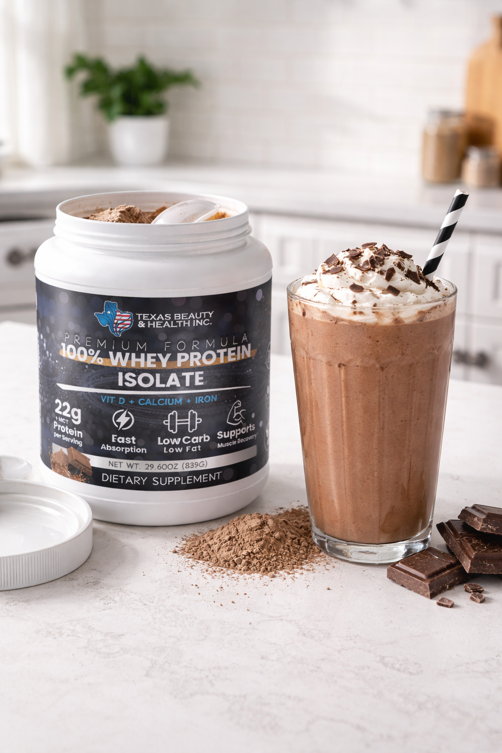Advanced 100% Chocolate Protein for Muscle Recovery & Strength