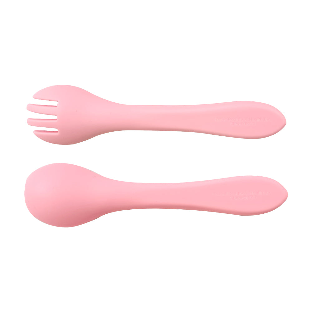 Texas Beauty & Health Princess Blushing Rose | Pink Silicone Baby Feeding Set for Girls | Suction Bowl, Divided Plate, Bib, Cup, Spoon, and Fork