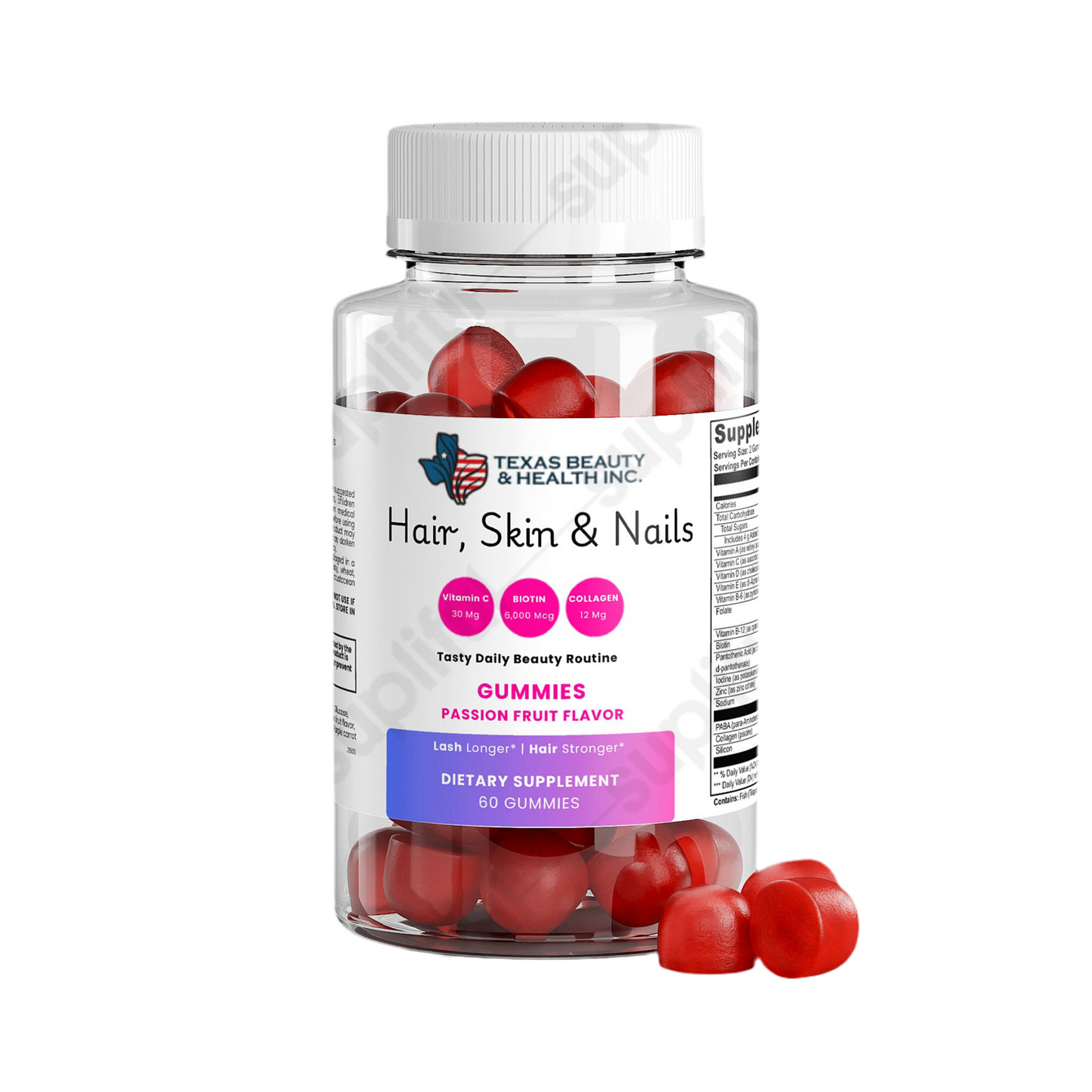 Hair, Skin & Nails Gummies with Collagen & Biotin – Beauty Support for Women