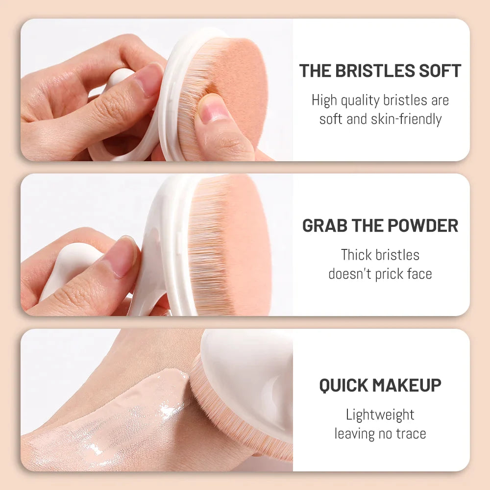 Foundation Brush Goose Neck Flat Top Kabuki Makeup Brush | White Color