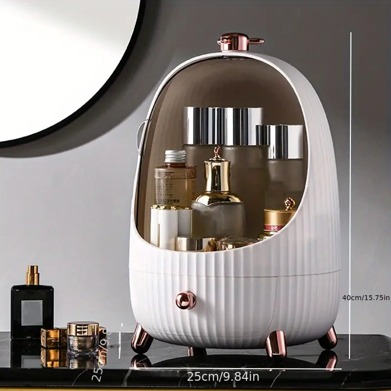 Round Cosmetic Storage Box, Makeup Organizer | Dressing Table Shelf
