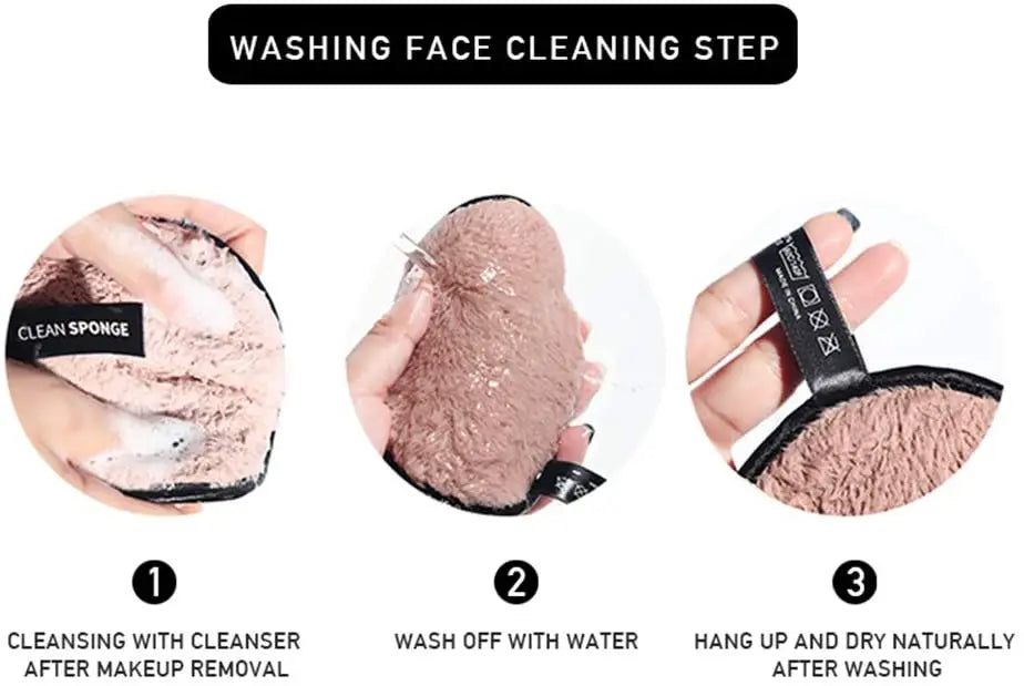 Reusable Make Up Remover Pads Makeup Remover Puff Washable Cotton Double-Sided Face Cleansing Face Eye Cleansing Pads