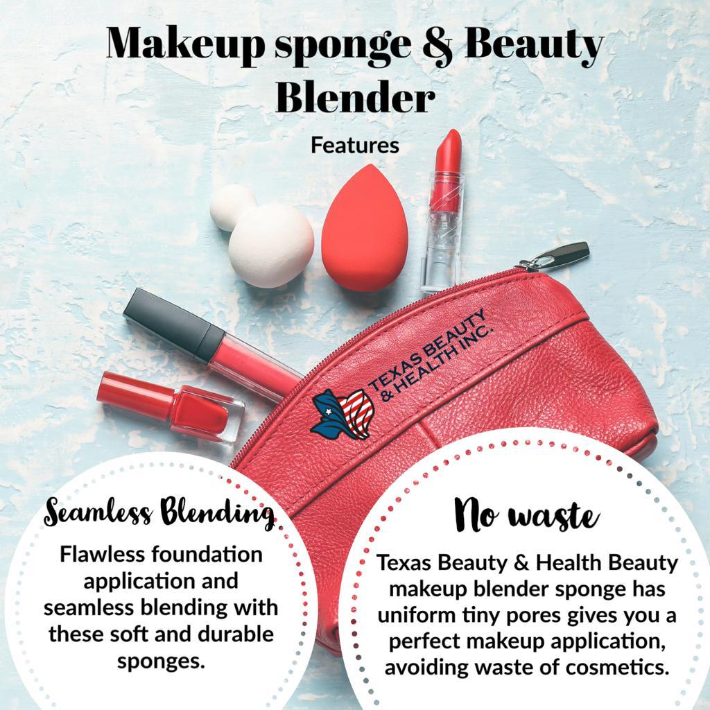 Texas Beauty & Health Makeup Sponges, Foundation Blending, Multi-Color