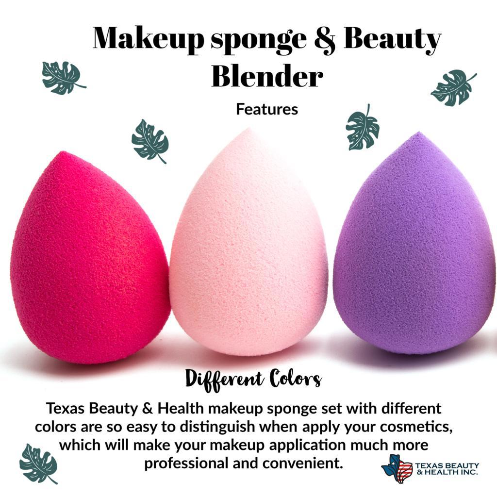 Texas Beauty & Health Makeup Sponges, Foundation Blending, Multi-Color
