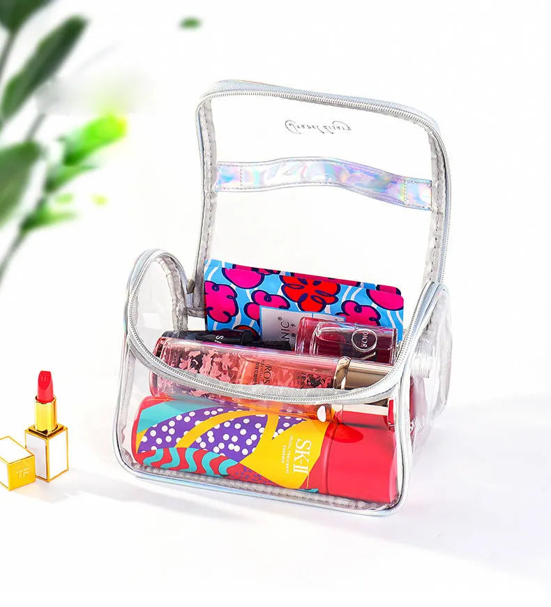 Transparent Large Capacity PVC Toiletry Bag Waterproof Cosmetic Bags Travel Clear Makeup Cosmetic Bag