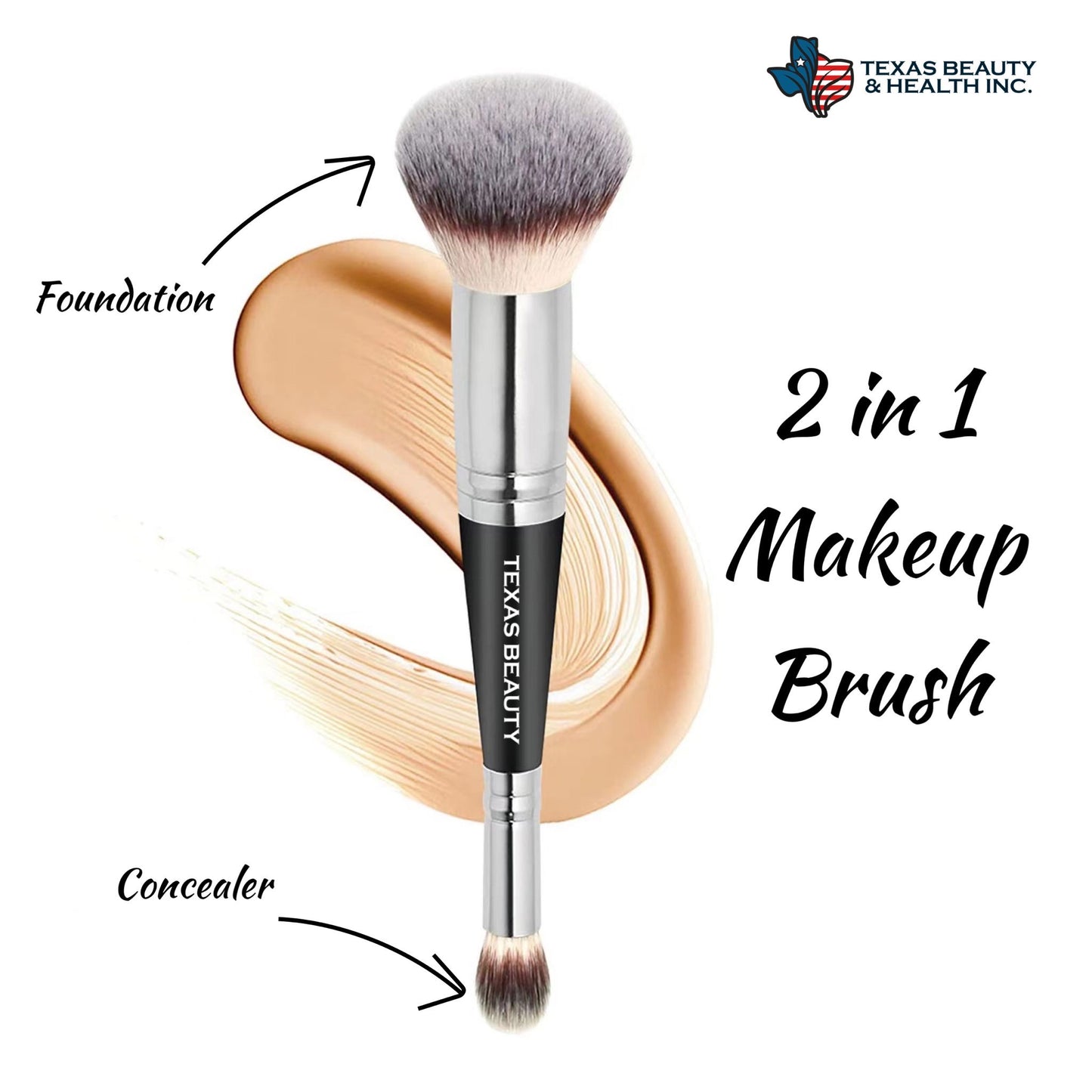 Double Ended Foundation Brush for Flawless Makeup Application | Perfect for Liquid, Cream, & Powder | Ideal for Concealer and Blending