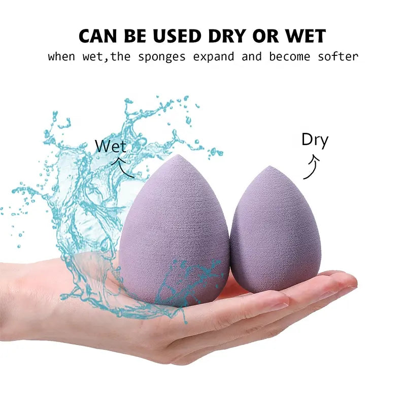 Texas Beauty & Health 8 pcs Super Soft Latex-free Sponge Makeup Blender, Dual Use, Spread and Blend Foundation Purple Color