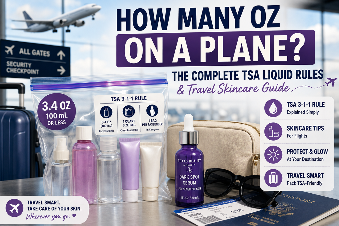 How Many Oz on a Plane? The Complete TSA Liquid Rules &amp; Travel Skincare Guide