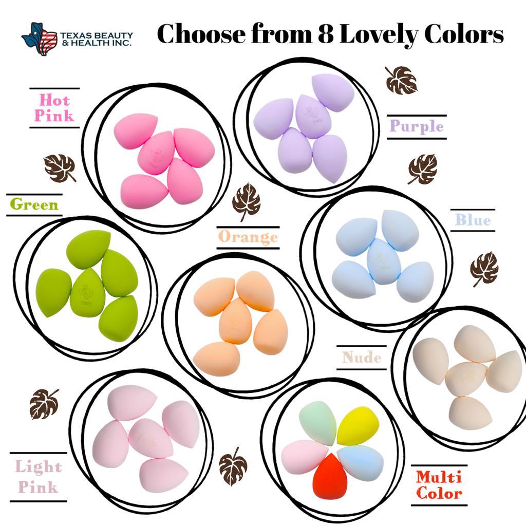 Achieve a Flawless Makeup Base with Texas Beauty & Health Inc.'s Colorful Makeup Sponges