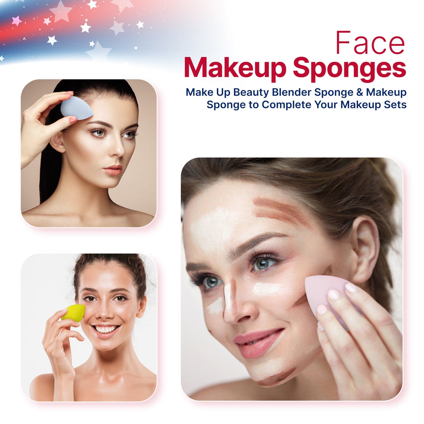 Texas Beauty & Health Makeup Sponges, Foundation Blending, Multi-Color