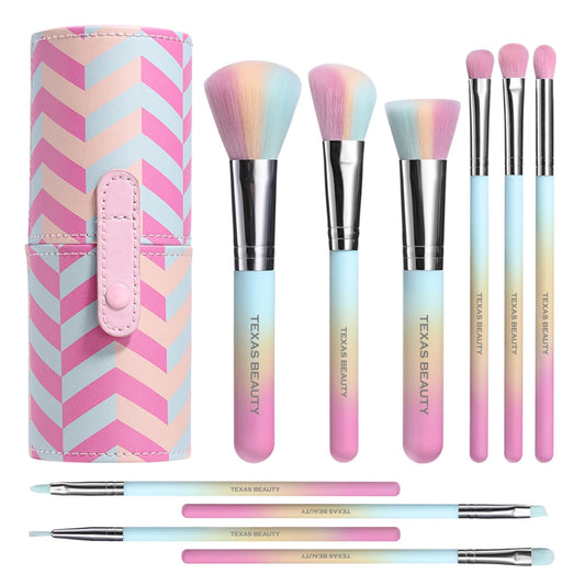 Makeup Brush Set 10 PCS | Fancy Colorful Brush Set