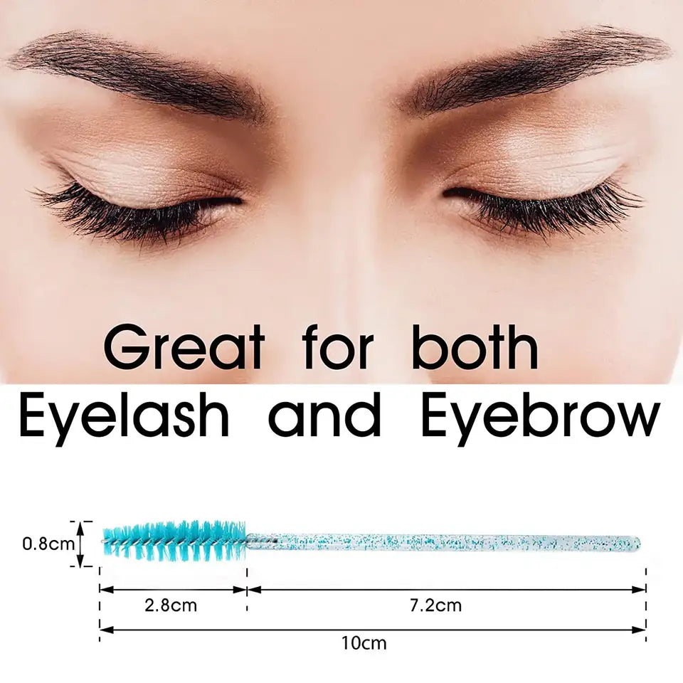 100 pcs Multicolor Crystal Handle Disposable Eyelash Brush Mascara Wands Applicator Eyelash Extensions Makeup Tools | Eye Care