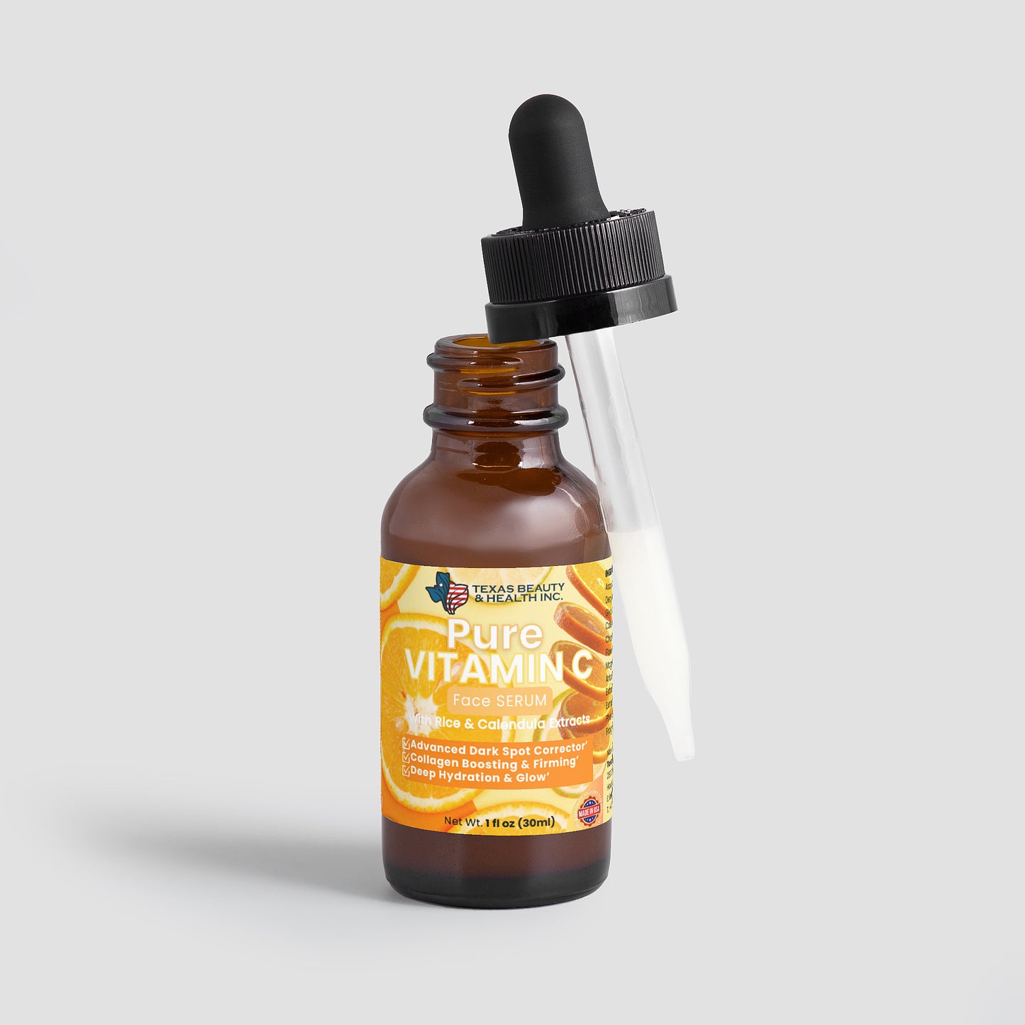 Texas Beauty & Health Triple Vitamin C Serum with Ferulic Acid for Brightening & Dark Spots – 1 oz / 30ml