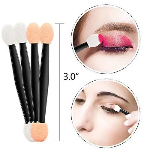 200 Pack Disposable Eyeshadow Brush Sponge Tipped Oval Makeup Tool Dual Sides Eyeshadow Brush Cosmetic Applicator | Eye Care