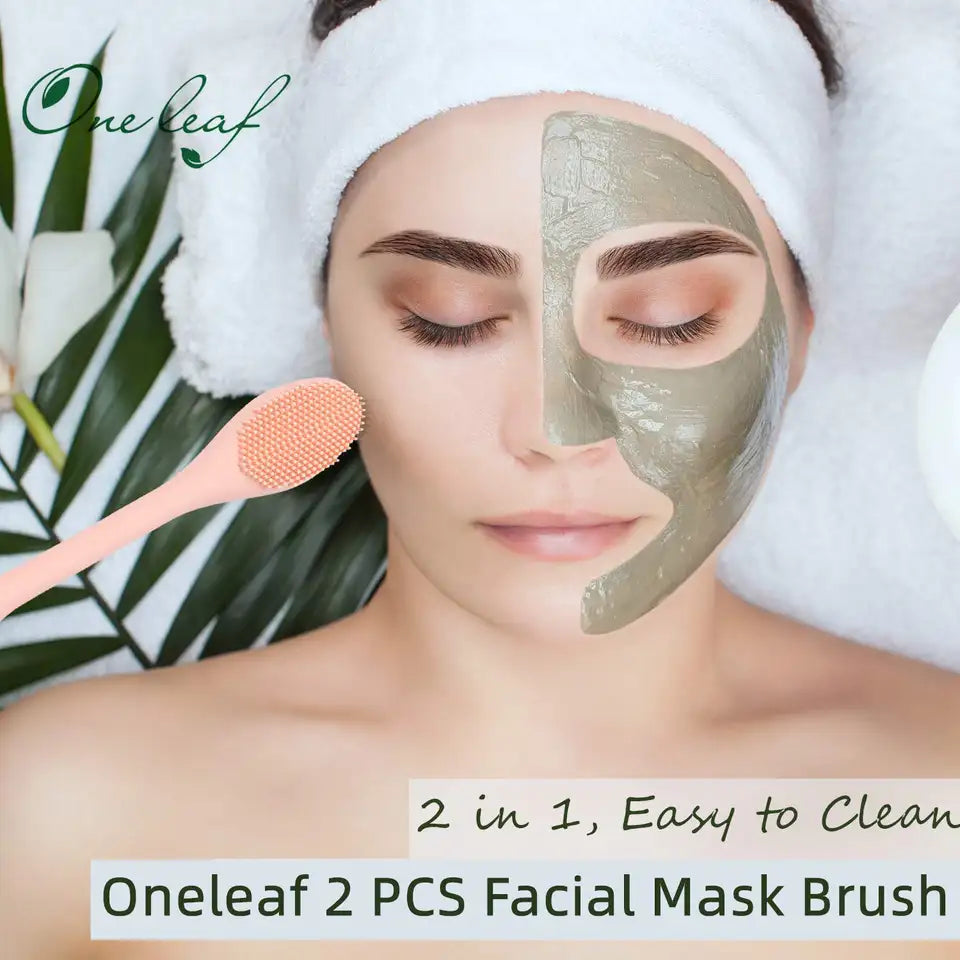 2 PCS Silicone Facial Mud Mask Applicator Brush Clean Tools face mask brush