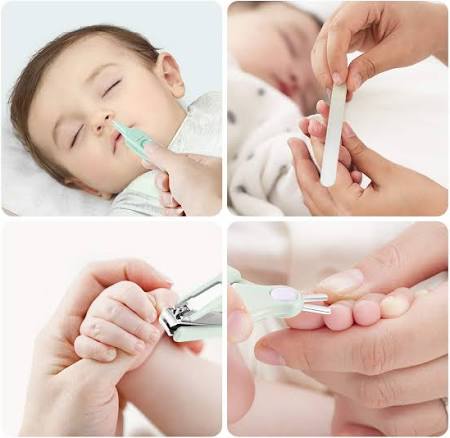 4 Pcs Baby Manicure Set Plastic Stainless Steel Finger Toe Nail Clipper Scissor Cutter Kit Children Kids Nails Care Tool