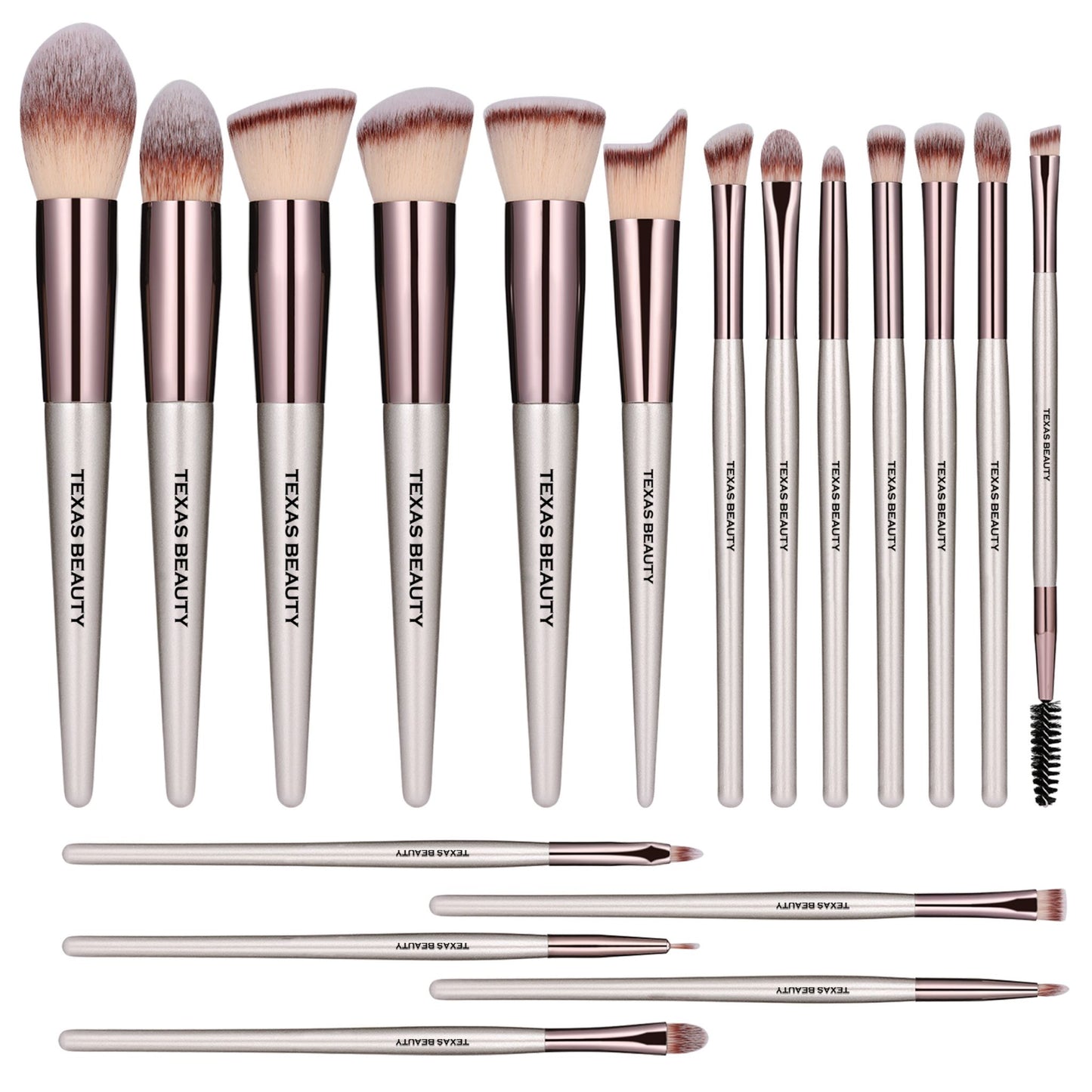 Makeup Brush Set 18 PCS | White Gold Color Brush Set