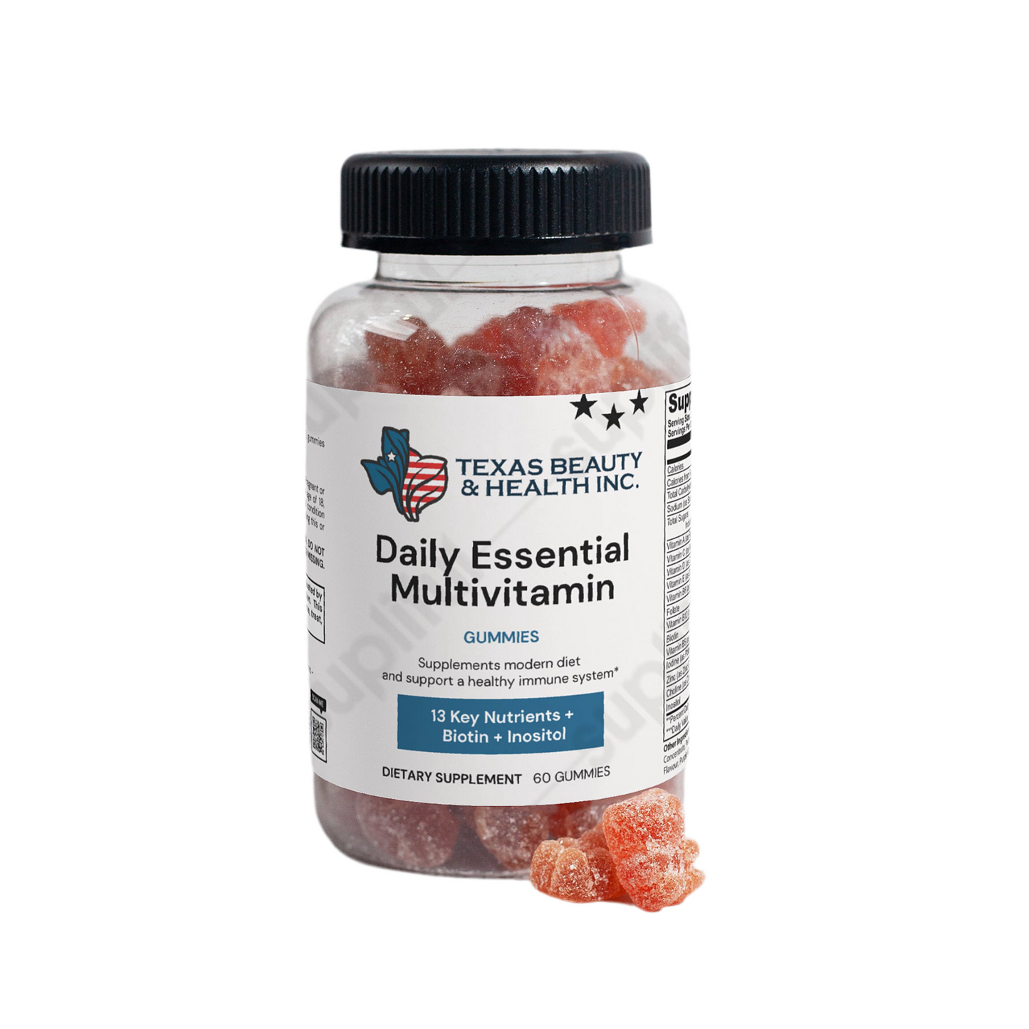Daily Essential Multivitamin Gummies for Adults – Strawberry Flavor – Immune, Energy & Wellness Support – 60 Gummies