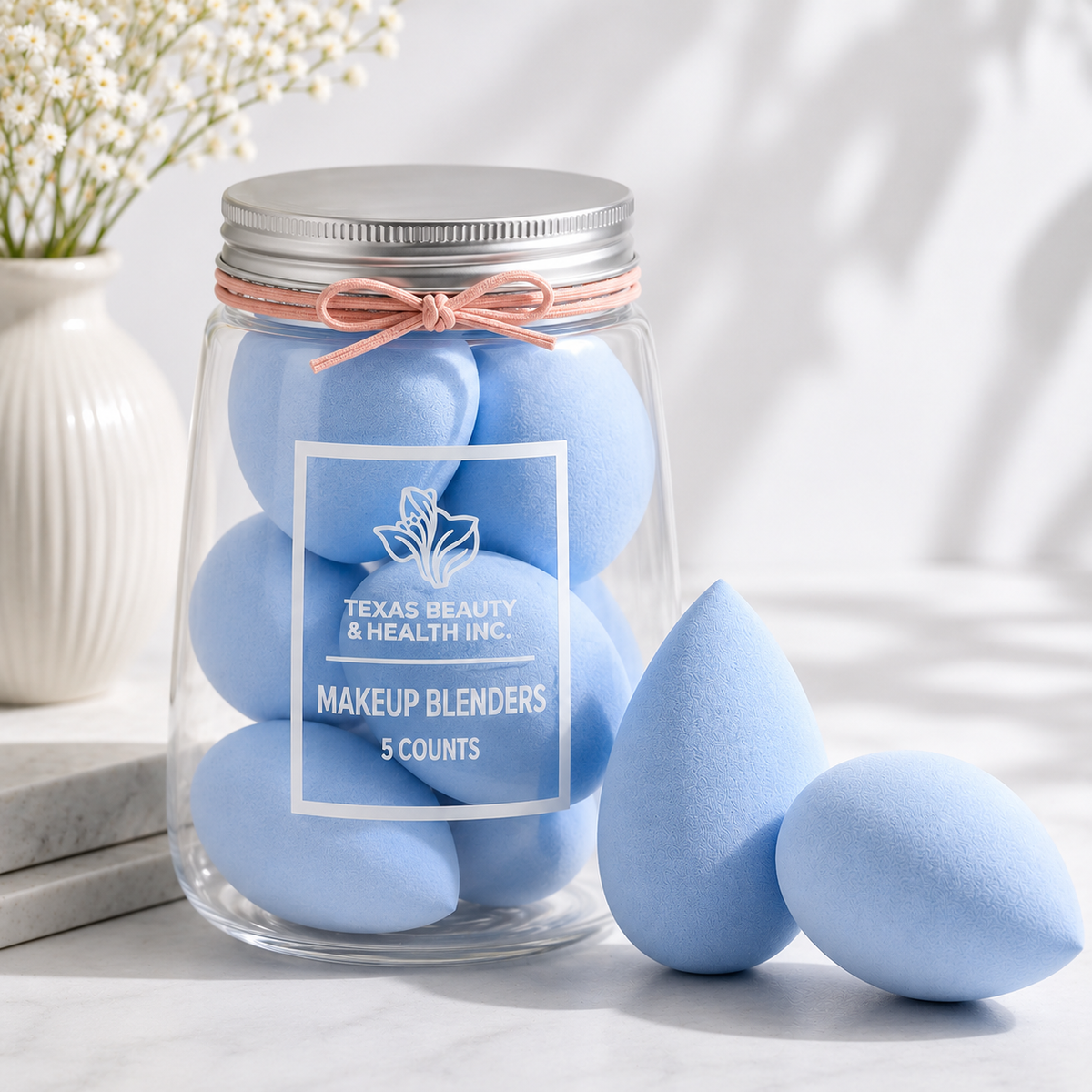 Texas Beauty & Health Makeup Sponges, Foundation Blending, Blue