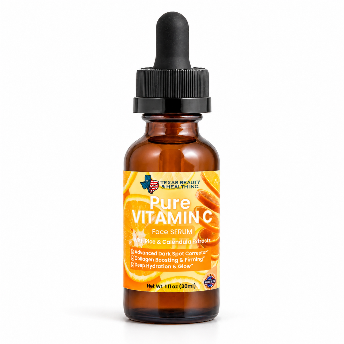 Texas Beauty & Health Triple Vitamin C Serum with Ferulic Acid for Brightening & Dark Spots – 1 oz / 30ml