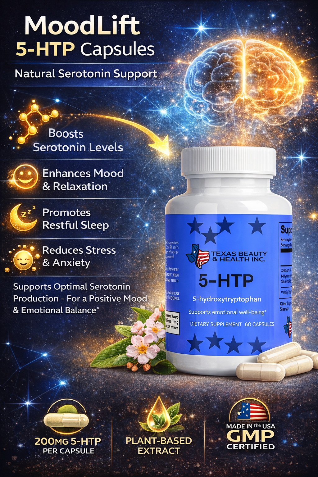 MoodLift 5-HTP Capsules | Natural Serotonin Support
