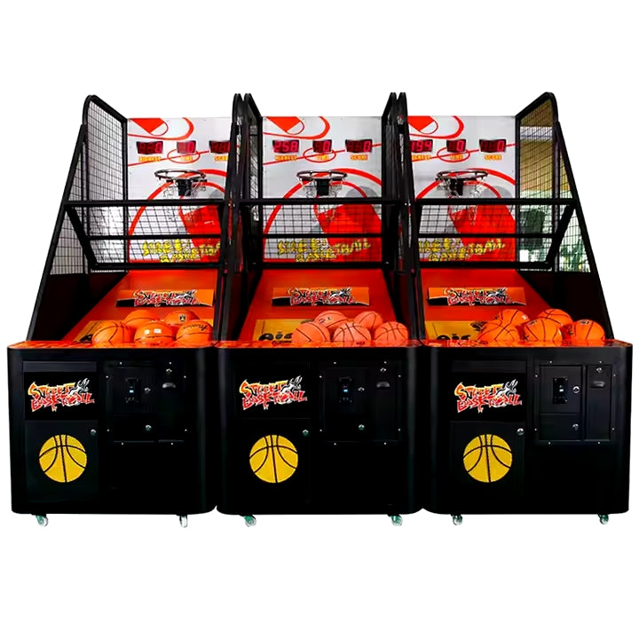 Coin operated basketball machine for home and commercial use