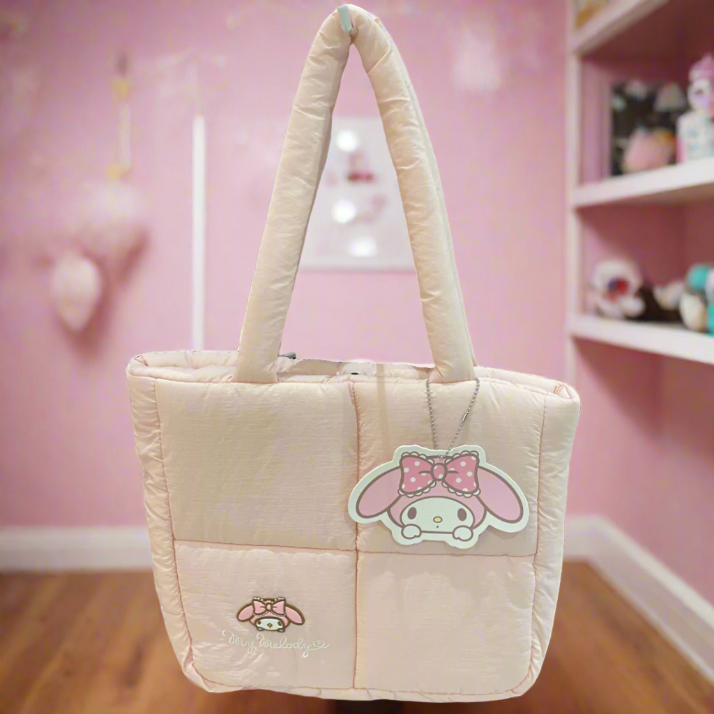 White Hello Kitty Shoulder Purse | Pink My Melody Shoulder Purse with Character Charm