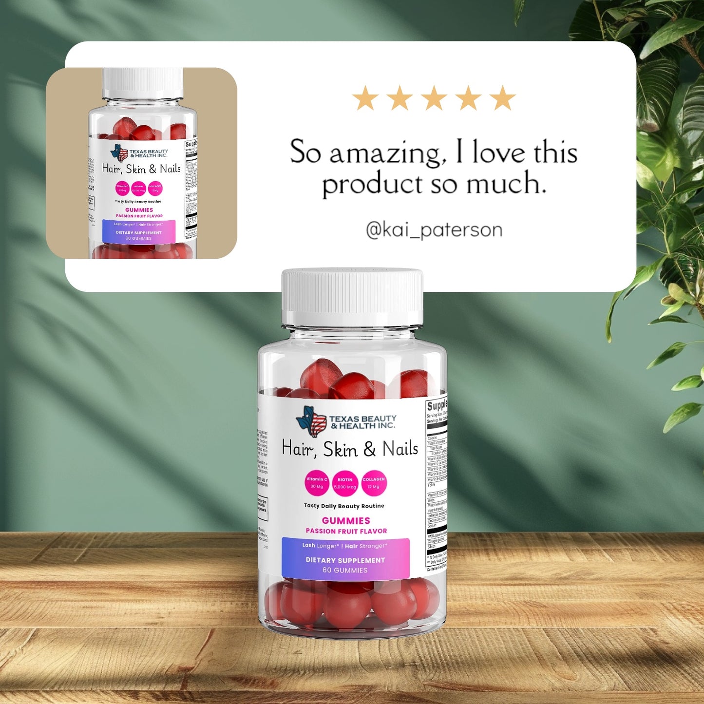 Hair, Skin & Nails Gummies with Collagen & Biotin – Beauty Support for Women