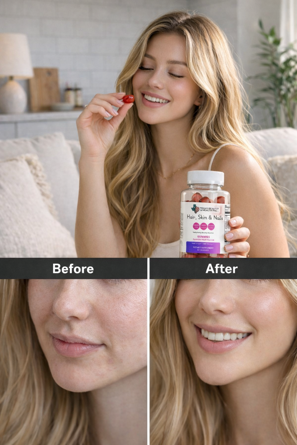 Hair, Skin & Nails Gummies with Collagen & Biotin – Beauty Support for Women