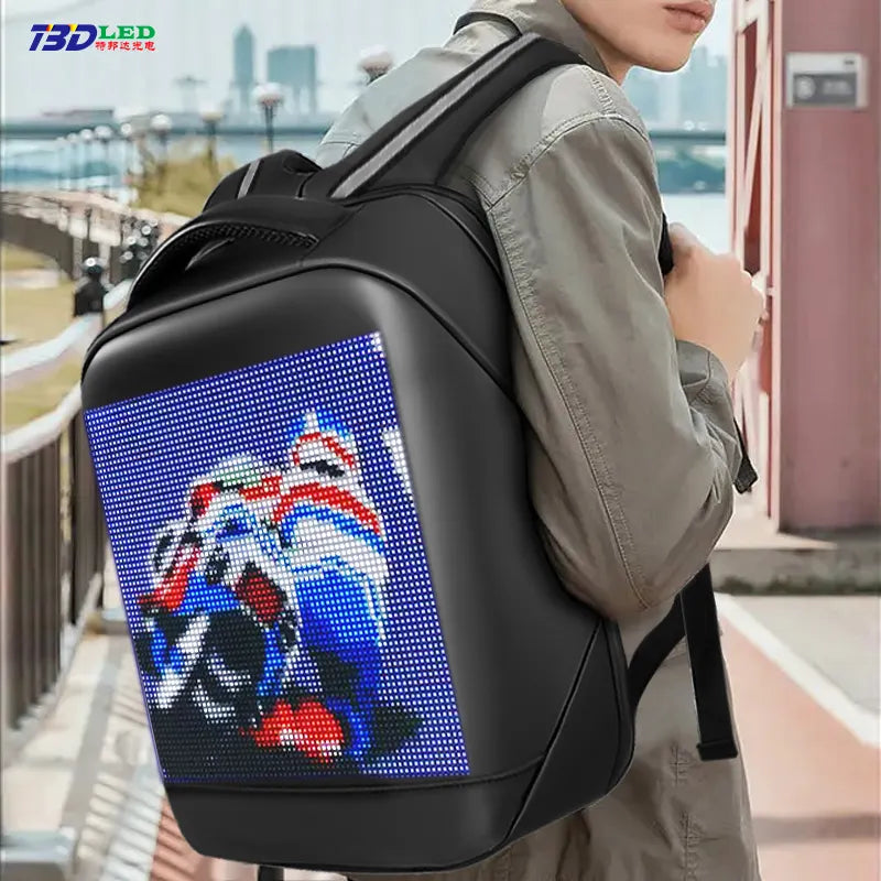 LED Display Waterproof School Bag RGB Full color LED Screen Backpack APP Control LED Bag Led Backpack Display