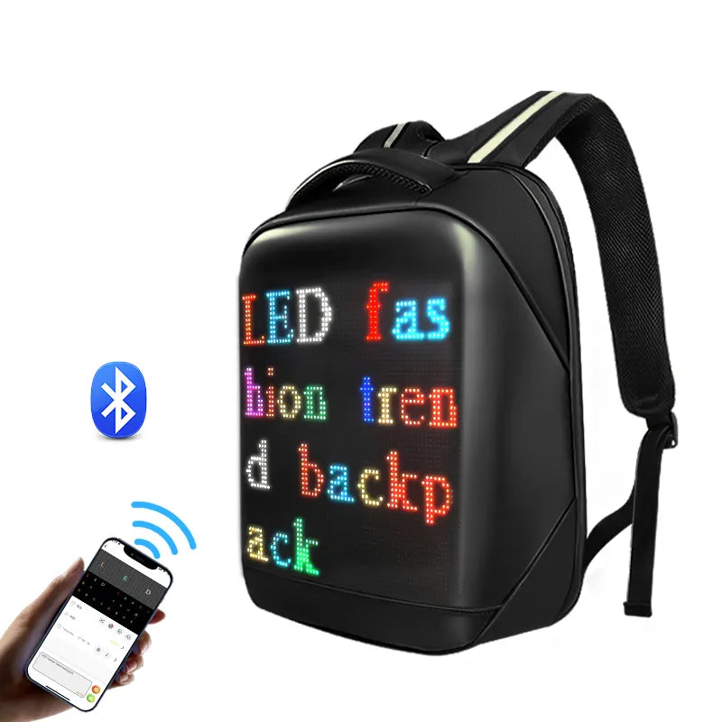 LED Display Waterproof School Bag RGB Full color LED Screen Backpack APP Control LED Bag Led Backpack Display
