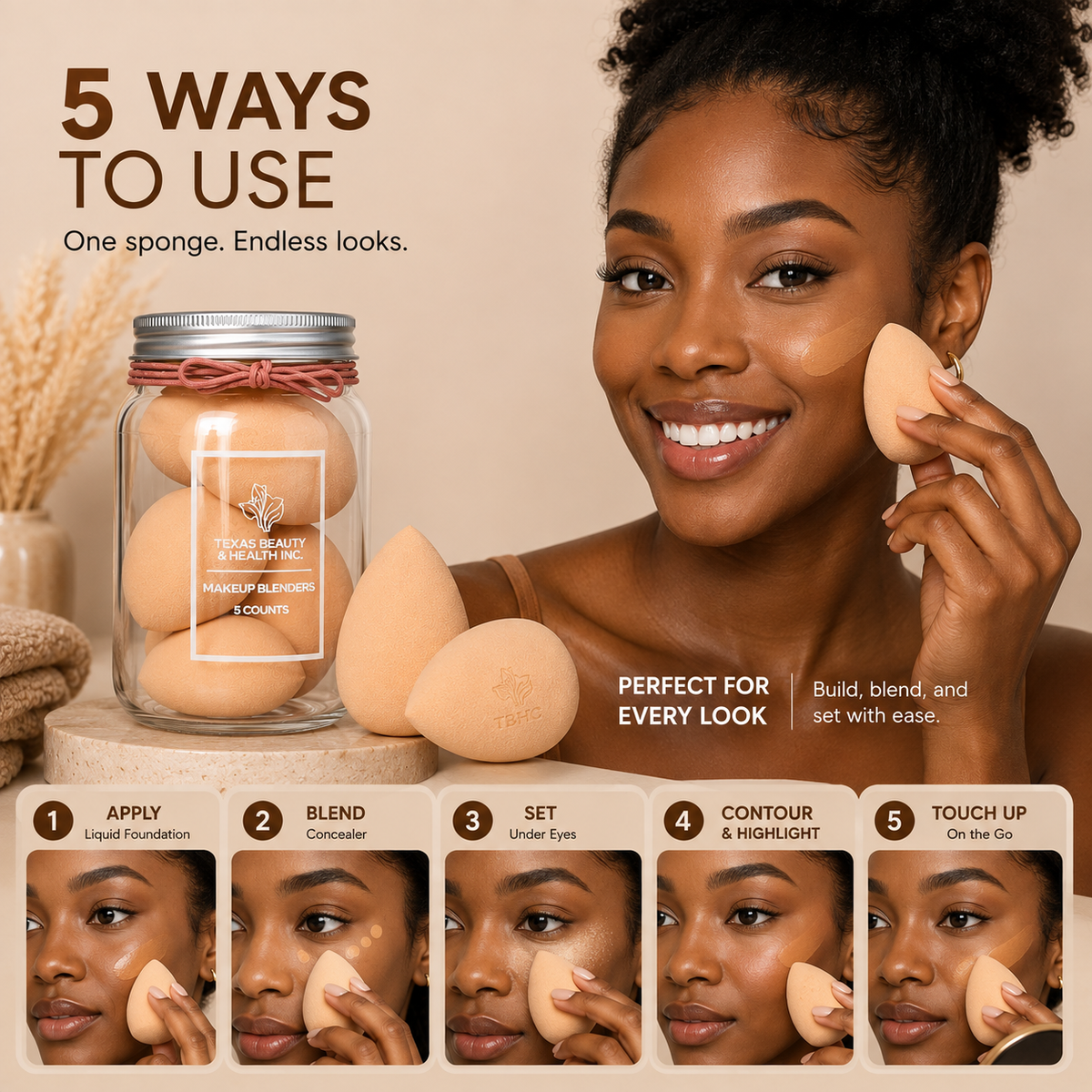 Texas Beauty & Health Makeup Sponge cruelty free product 