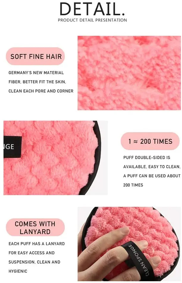 Reusable Make Up Remover Pads Makeup Remover Puff Washable Cotton Double-Sided Face Cleansing Face Eye Cleansing Pads