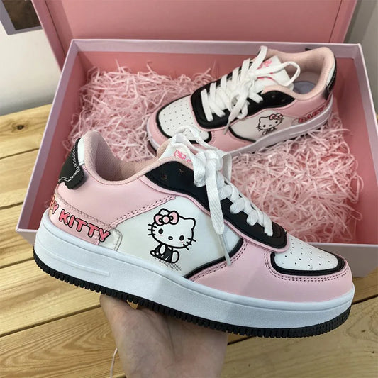 Hello Kitty Kawaii Anime Girly Heart Sanrio Female Sneakers Cute Kt Cat Cartoon Board Shoes Lovely Fashion Toys for Girls