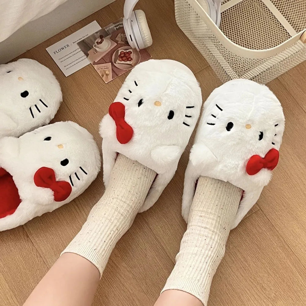 Sanrio | Kawaii | Hello Kitty | HK Women Girls Home Slippers | HK Outdoor Slippers | New Sweet Girl Heart | Non-Slip HK Slippers | Indoor Cotton Fashion | Birthday Gifts for Girls | Christmas Gifts for Women