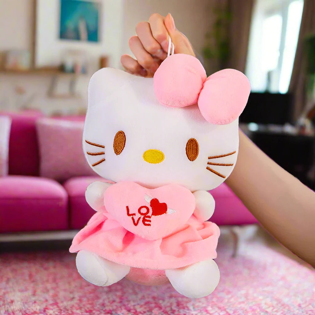 Sanrio | Anime | Kawaii | Hello Kitty | HK Plush Toy Pink Bowknot Dress Plushie Doll Cute Decorate Pillow Children Birthday | Christmas Gifts for Girls and Women