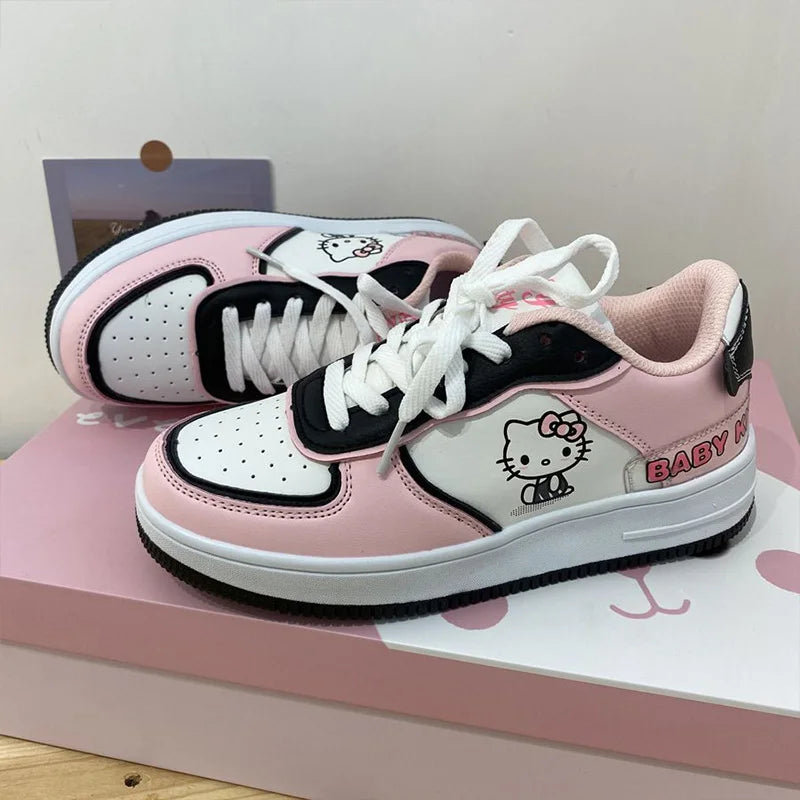 Hello Kitty Kawaii Anime Girly Heart Sanrio Female Sneakers Cute Kt Cat Cartoon Board Shoes Lovely Fashion Toys for Girls