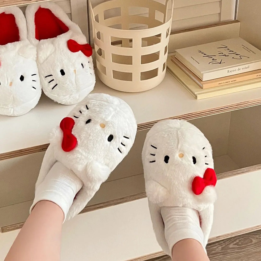 Sanrio | Kawaii | Hello Kitty | HK Women Girls Home Slippers | HK Outdoor Slippers | New Sweet Girl Heart | Non-Slip HK Slippers | Indoor Cotton Fashion | Birthday Gifts for Girls | Christmas Gifts for Women