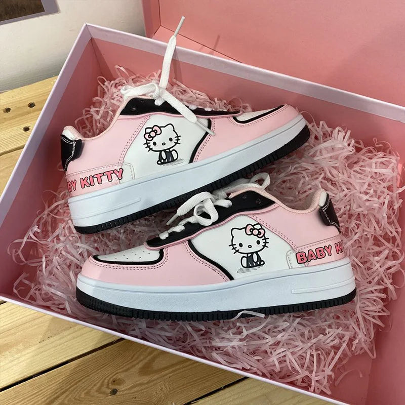 Hello Kitty Kawaii Anime Girly Heart Sanrio Female Sneakers Cute Kt Cat Cartoon Board Shoes Lovely Fashion Toys for Girls