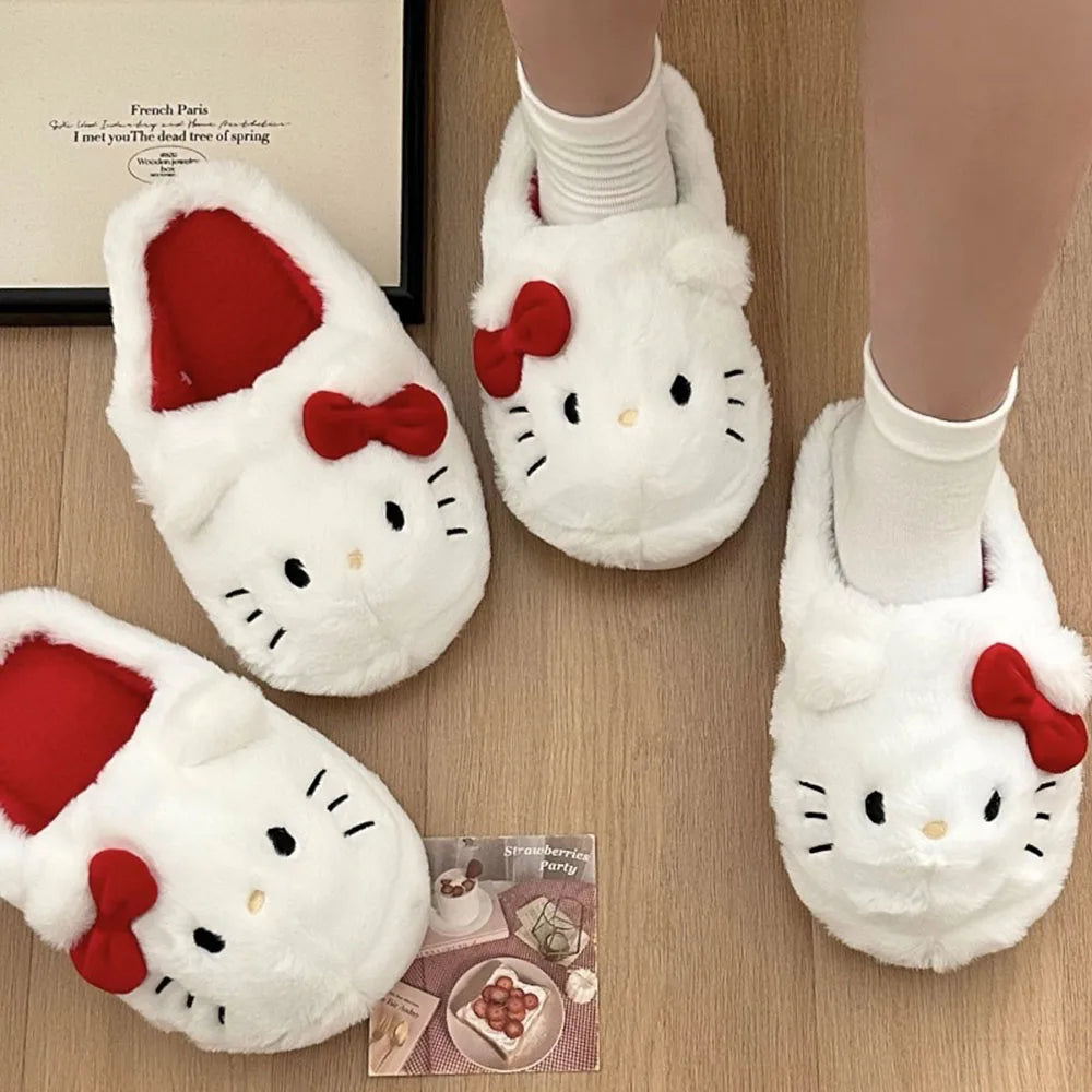 Sanrio | Kawaii | Hello Kitty | HK Women Girls Home Slippers | HK Outdoor Slippers | New Sweet Girl Heart | Non-Slip HK Slippers | Indoor Cotton Fashion | Birthday Gifts for Girls | Christmas Gifts for Women